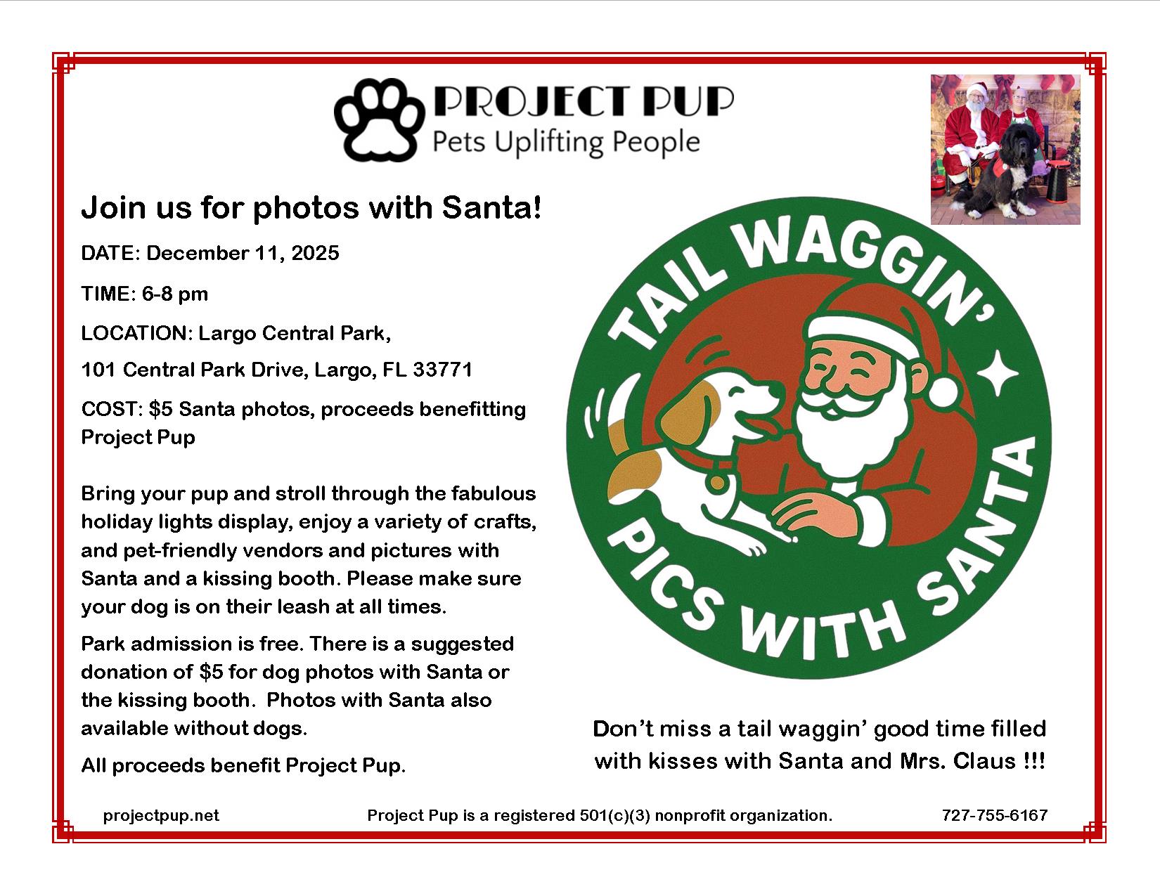 Tail Waggin Pics with Santa